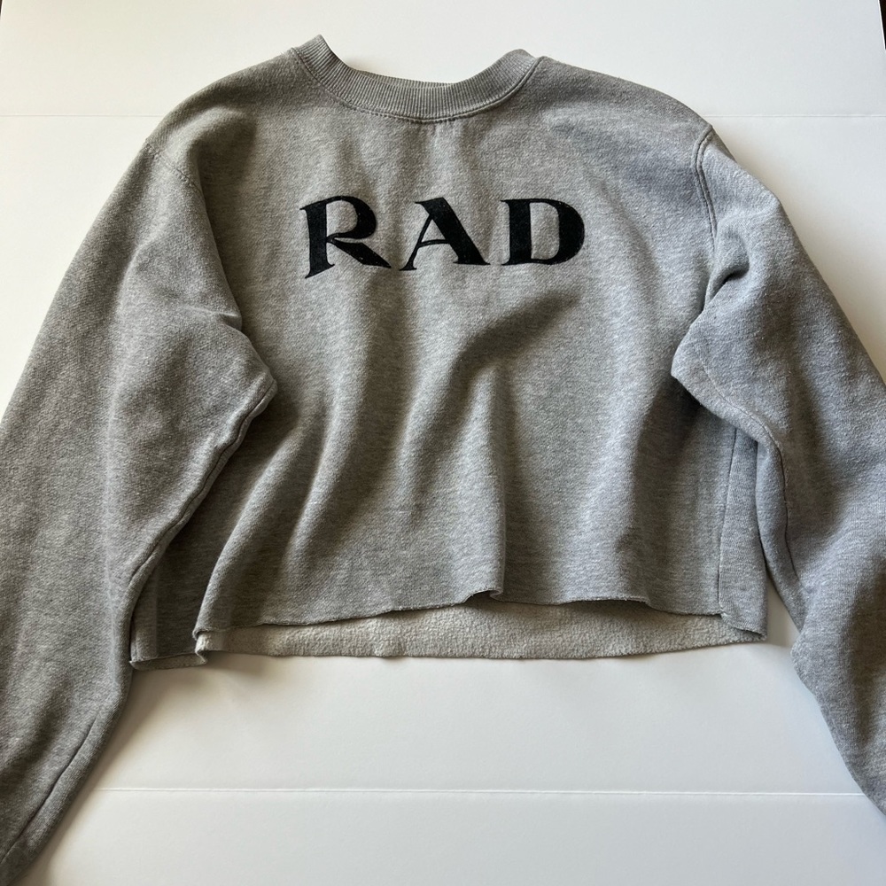 John Galt Brandy Melville cropped sweatshirt that says RAD